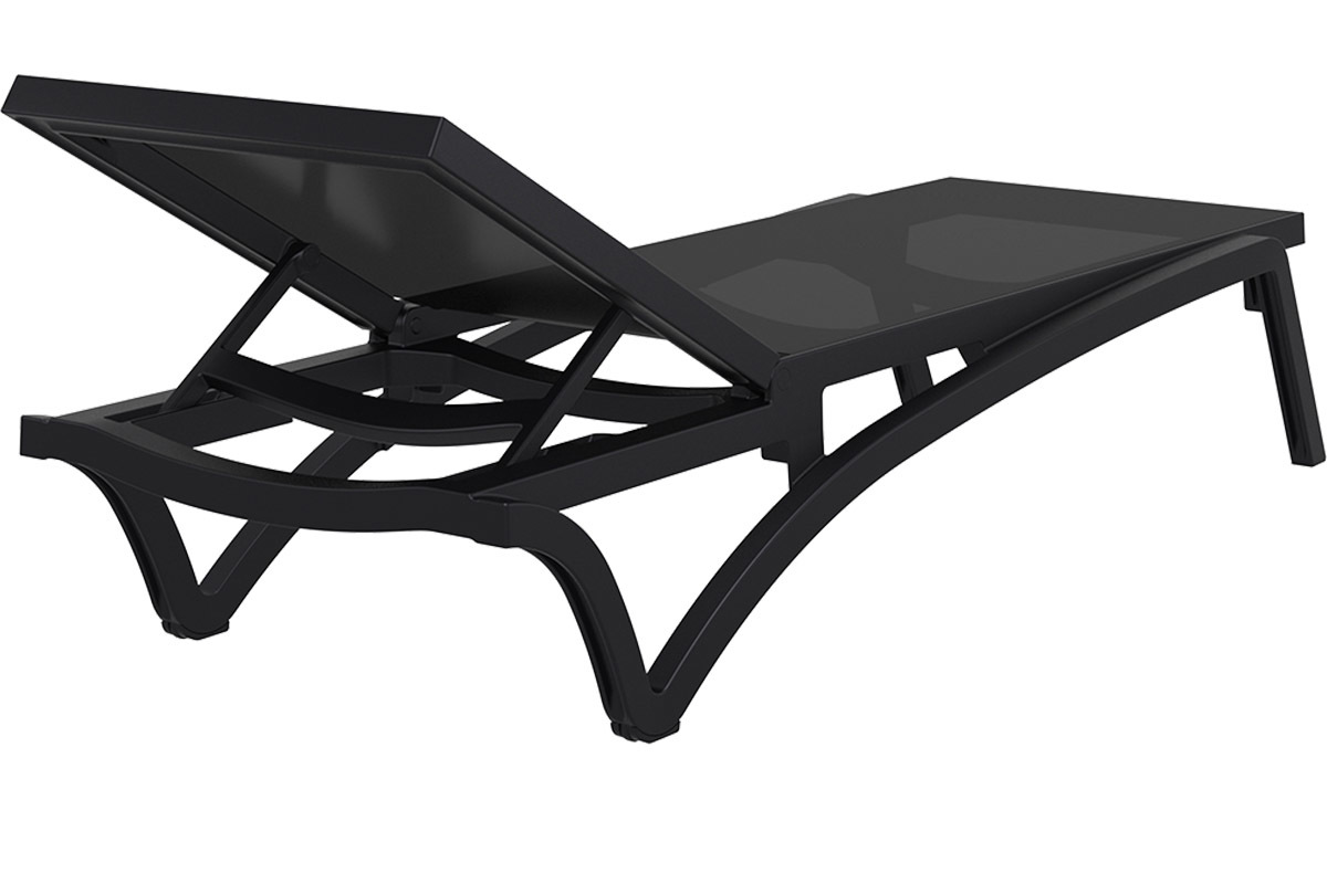 Chaise longue negro y antracita CORAIL