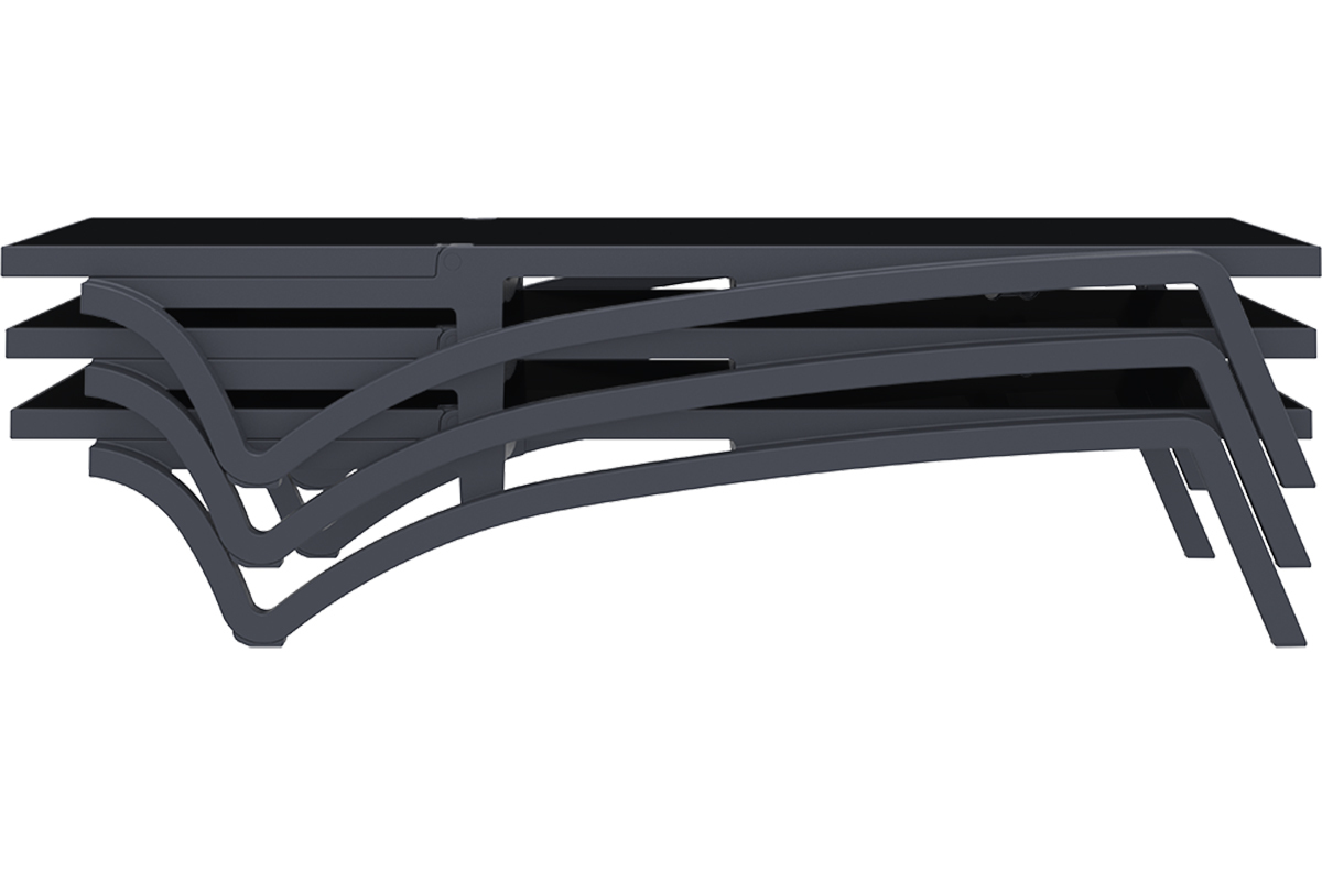 Chaise longue negro y antracita CORAIL