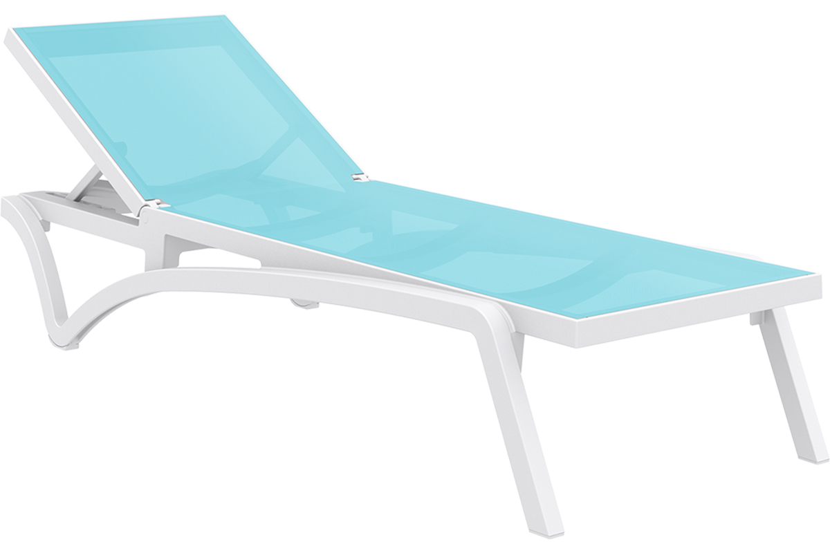 Chaise longue turquesa y blanco CORAIL