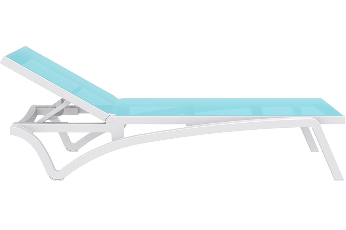 Chaise longue turquesa y blanco CORAIL