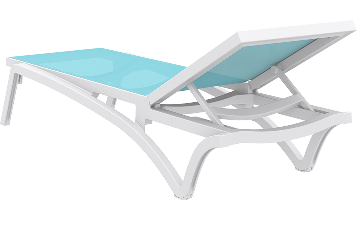Chaise longue turquesa y blanco CORAIL