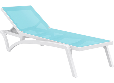 Chaise longue turquesa y blanco CORAIL - Chaise longue turquesa y blanco CORAIL
