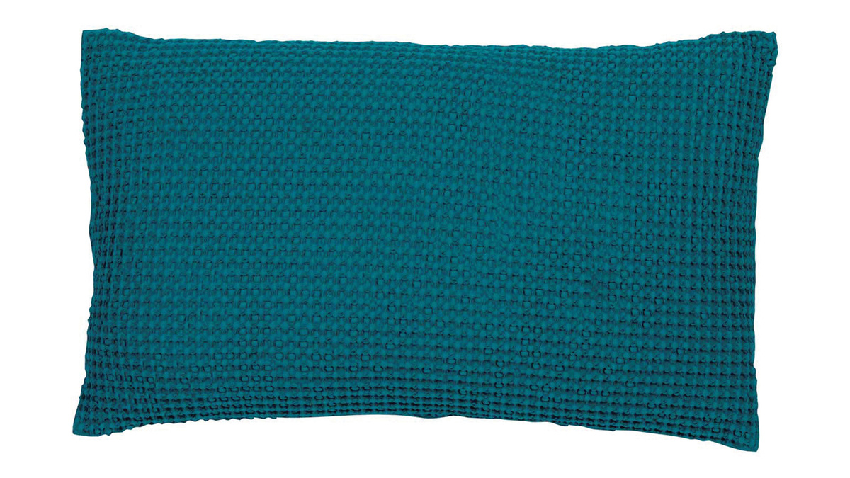 Cojn en algodn color azul topacio 30 x 50 cm YAM