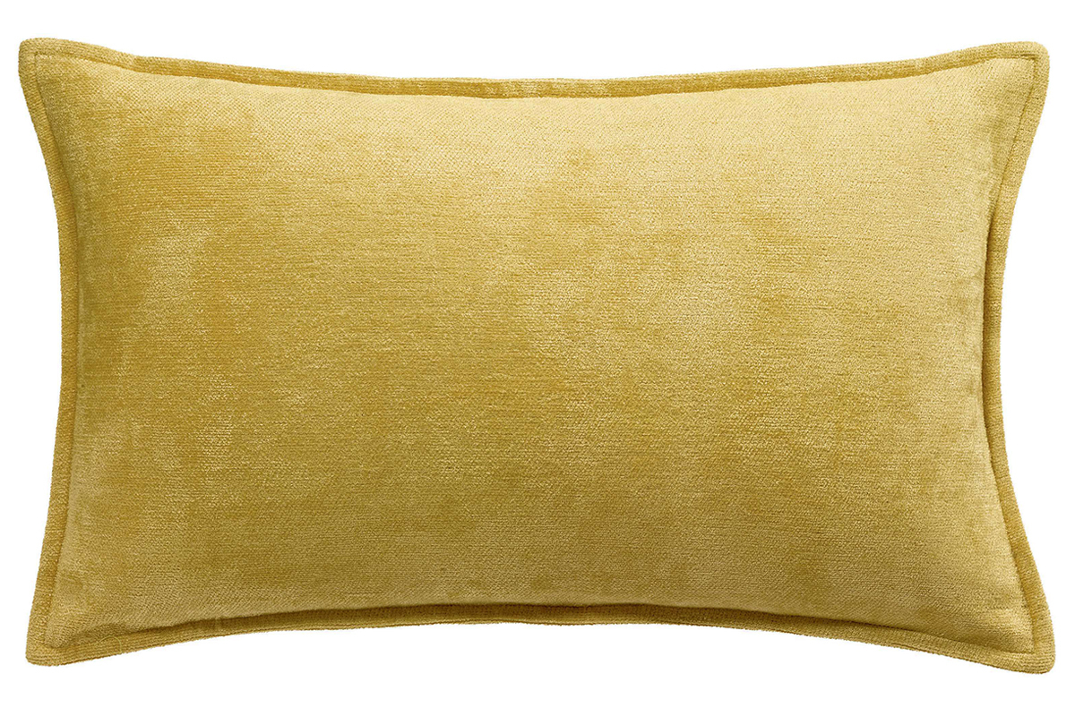 Cojn en terciopelo amarillo curry 30 x 50 cm ALOU