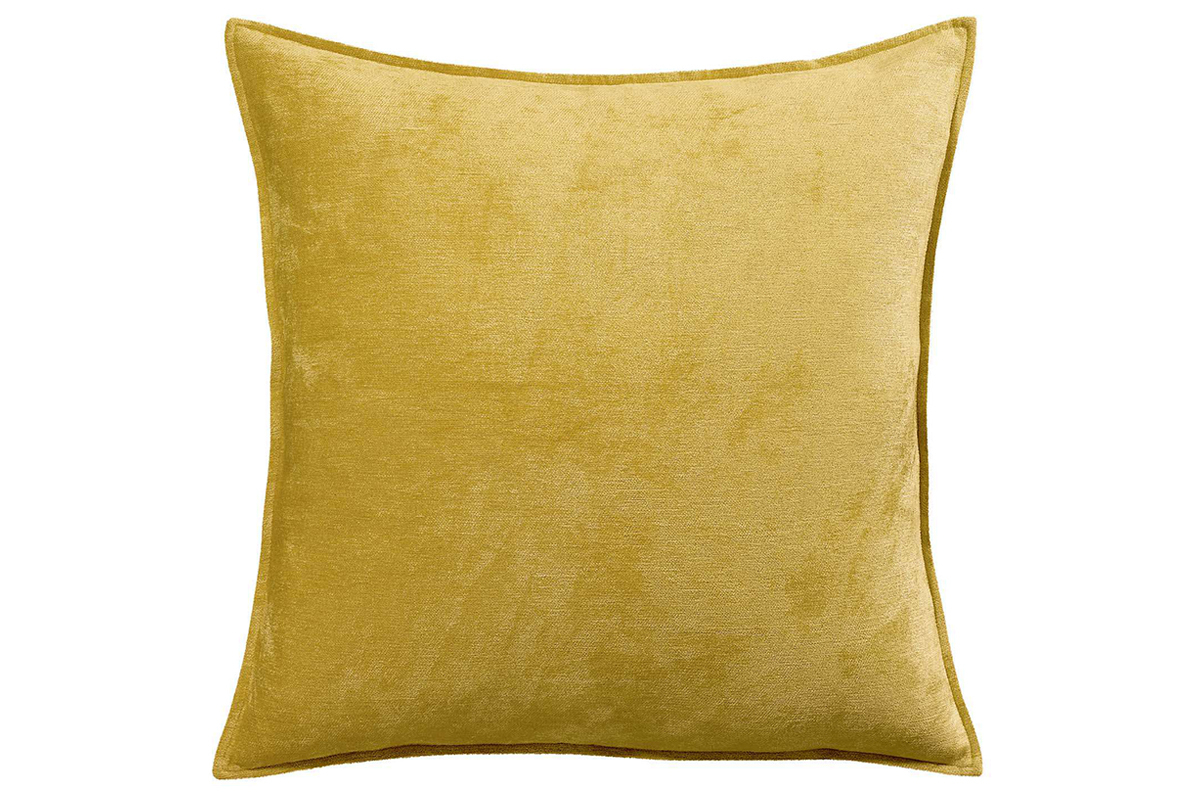 Cojn en terciopelo amarillo curry 60 x 60 cm ALOU