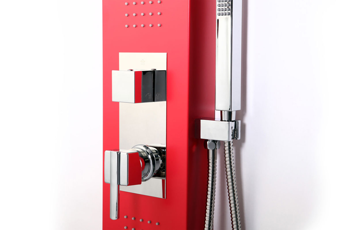 Columna de ducha hidromasaje color rojo TRENDY