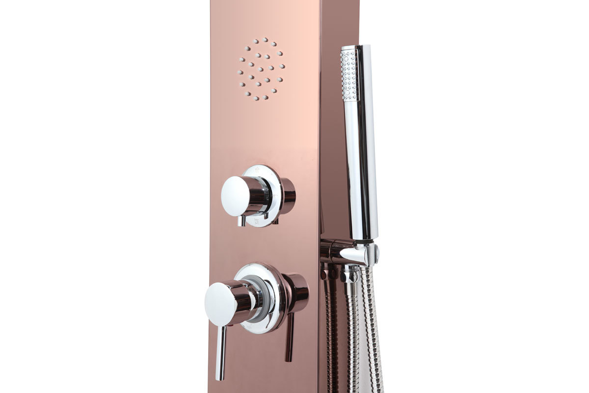 Columna de ducha hidromasaje rosa cobrizo SAVANNAH
