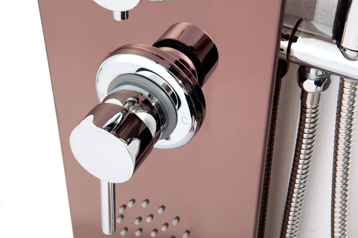 Columna de ducha hidromasaje rosa cobrizo SAVANNAH