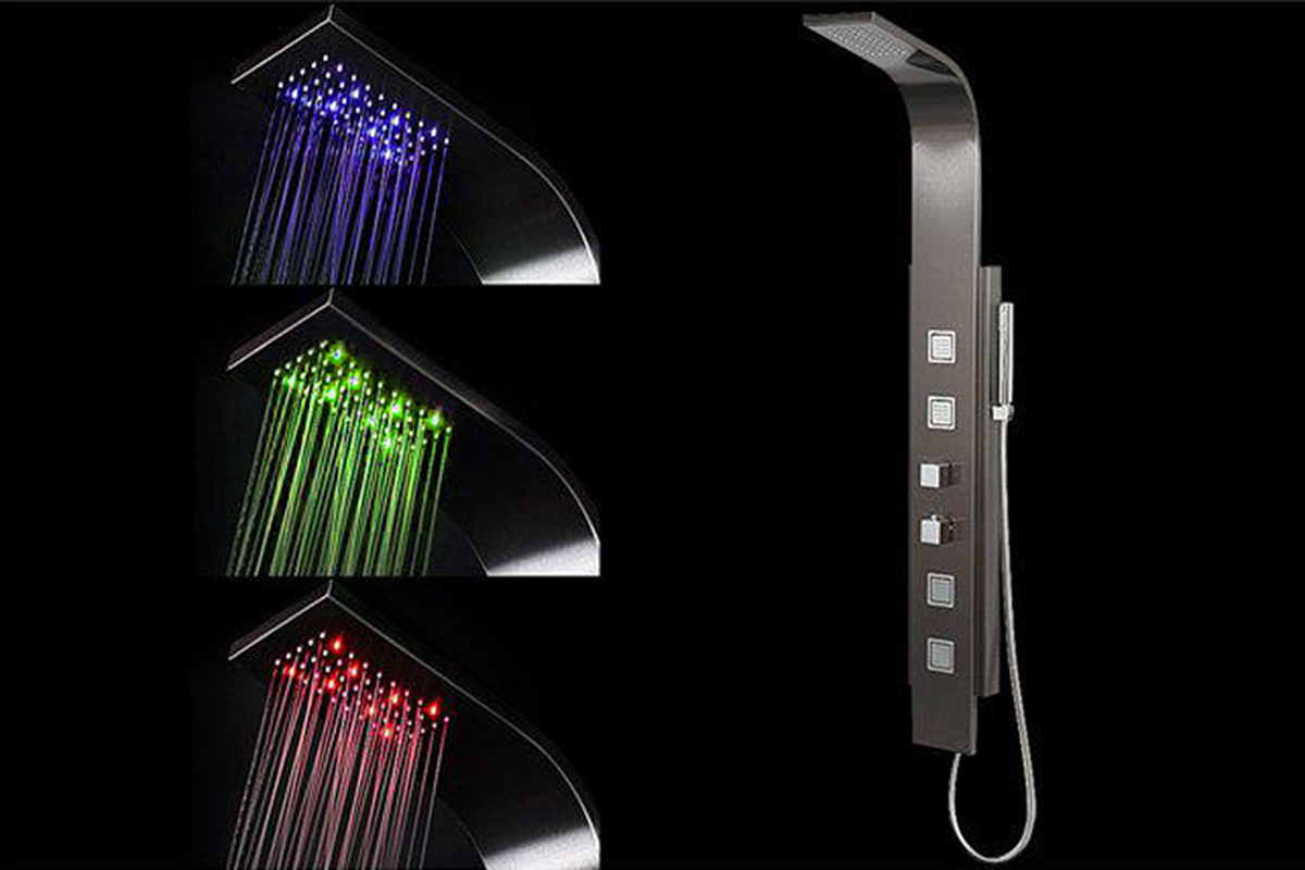 Columna de ducha termost�tica luces LED SANAGA