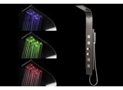 Columna de ducha termostática luces LED SANAGA - Columna de ducha termostática luces LED SANAGA