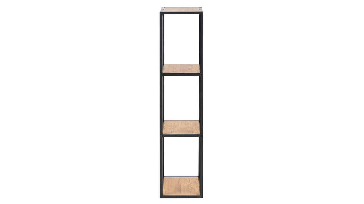 Columna de pared industrial metal y madera A108 cm TRESCA