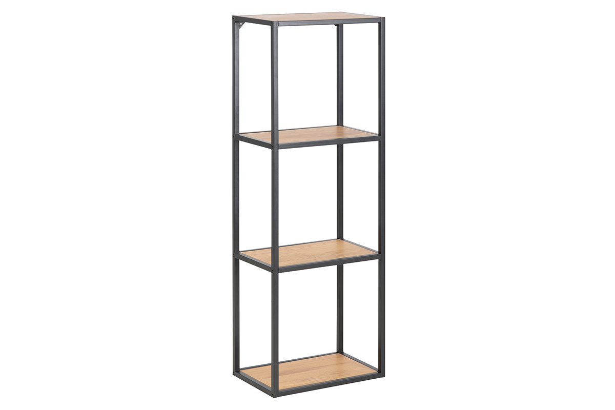Columna de pared industrial metal y madera A108 cm TRESCA