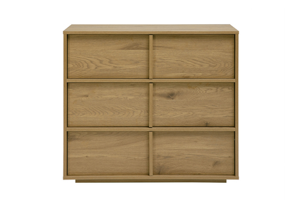 C&oacute;moda acabado madera clara roble 3 cajones L90 cm LOTHAIRE