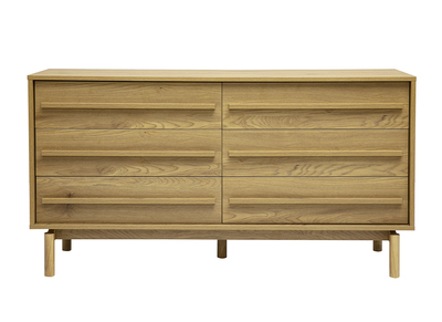 C&oacute;moda acabado madera roble 6 cajones L140 cm YSEULT