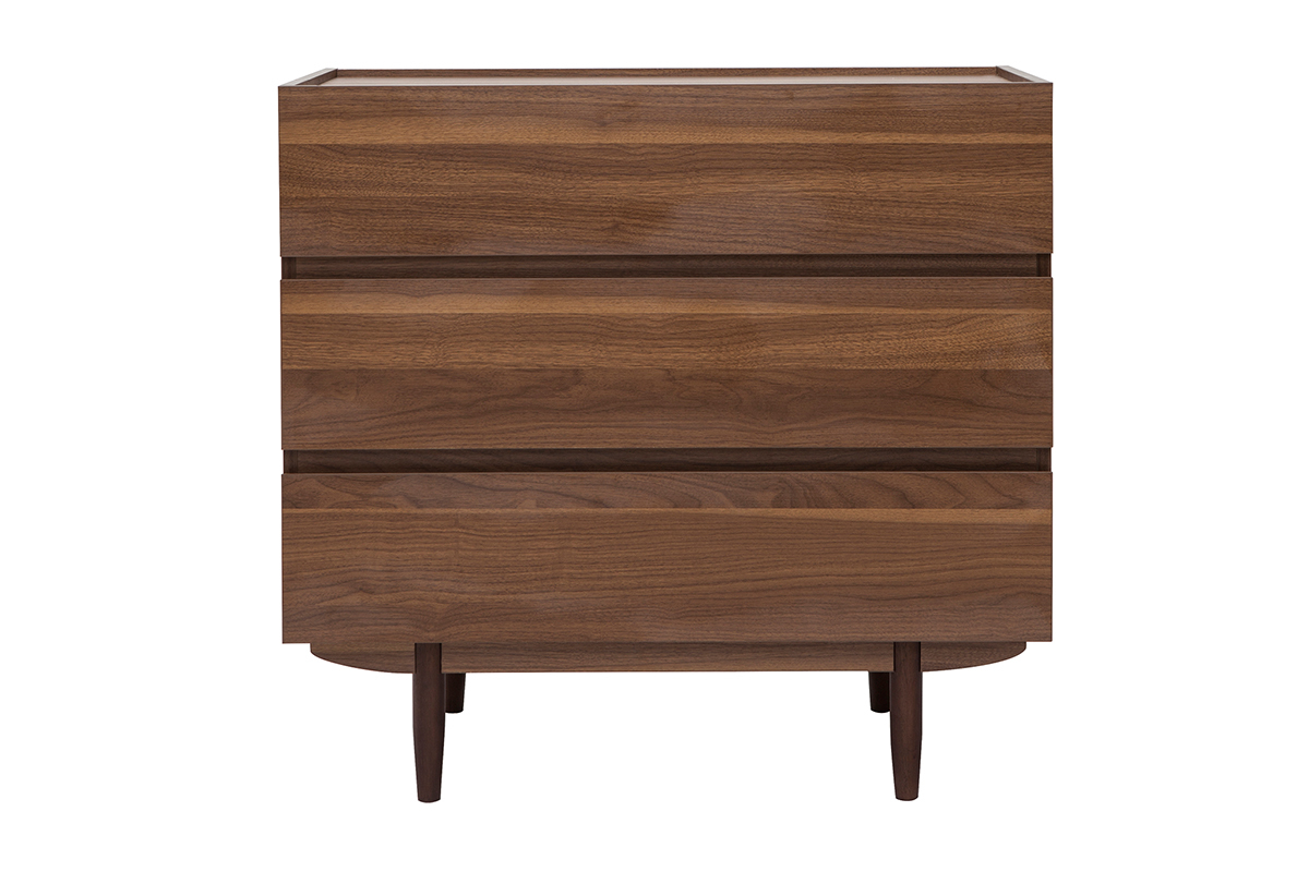 Cmoda de 3 cajones de madera oscura 80 cm SANAA