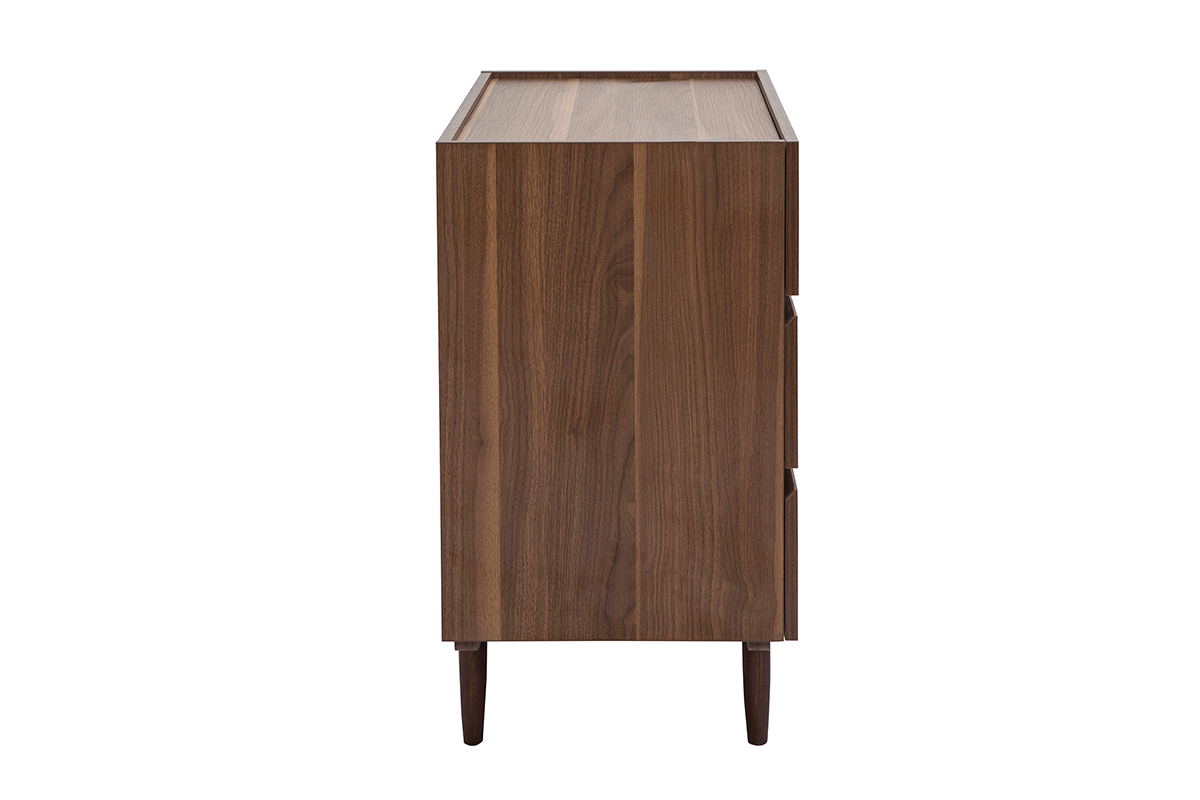Cmoda de 3 cajones de madera oscura 80 cm SANAA