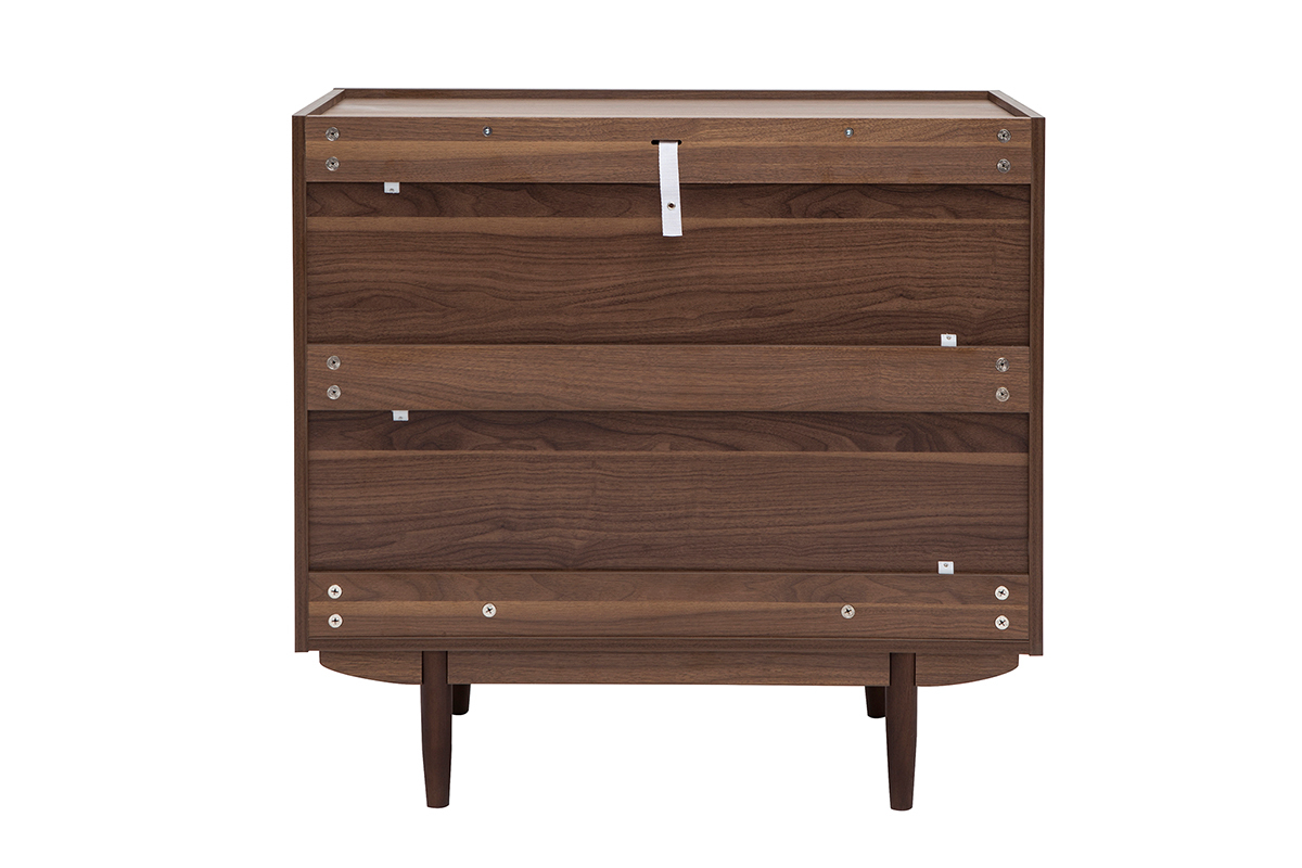 Cmoda de 3 cajones de madera oscura 80 cm SANAA