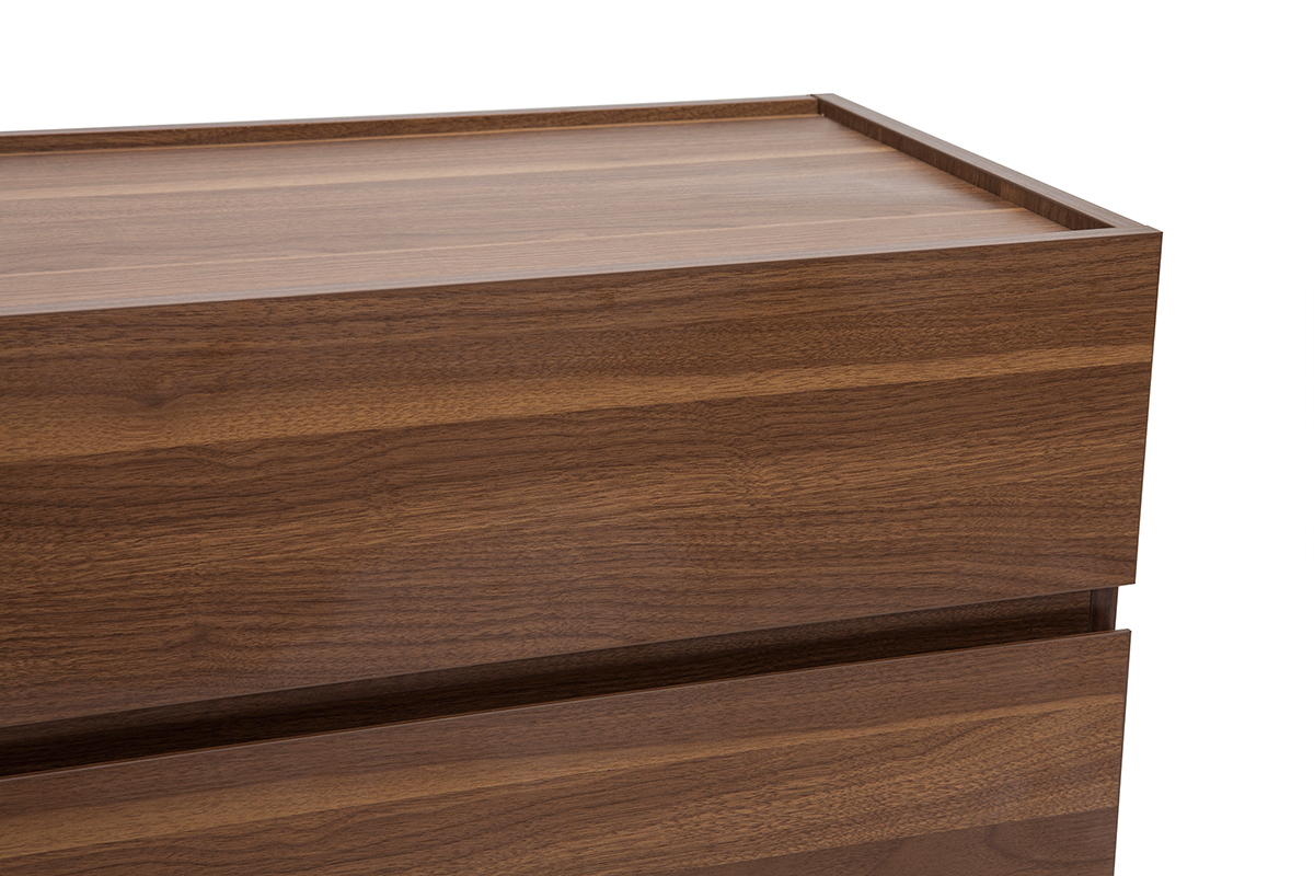 Cmoda de 3 cajones de madera oscura 80 cm SANAA