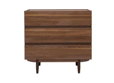 Cómoda de 3 cajones de madera oscura 80 cm SANAA