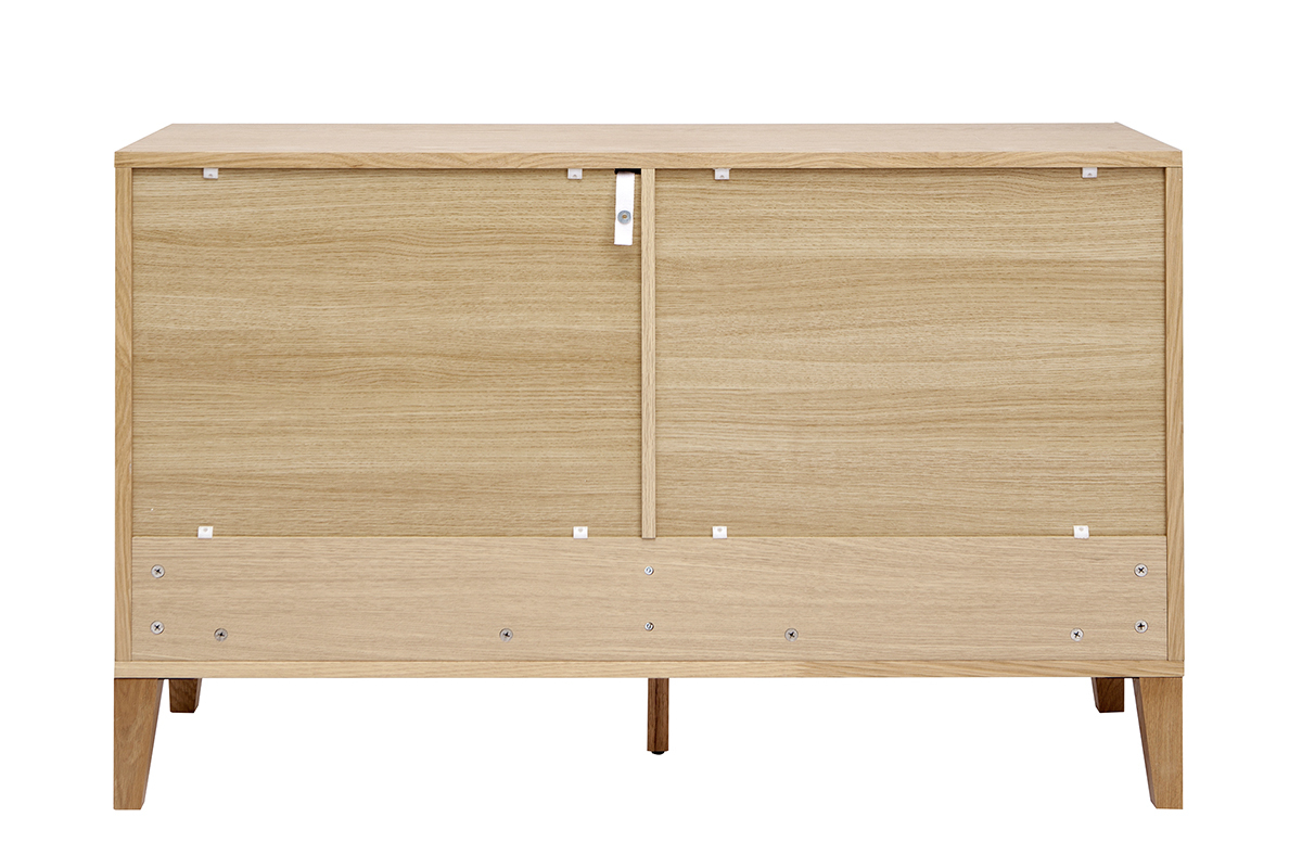 Cmoda de 6 cajones de madera clara 120 cm FREDDY