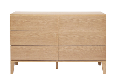 Cómoda de 6 cajones de madera clara 120 cm FREDDY