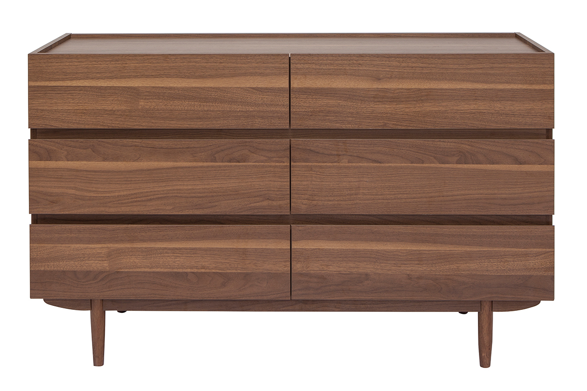 Cmoda de 6 cajones de madera oscura 120 cm SANAA