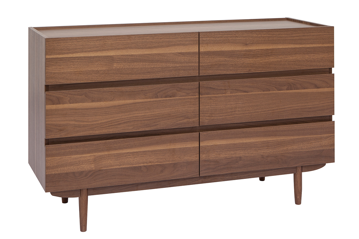 Cmoda de 6 cajones de madera oscura 120 cm SANAA