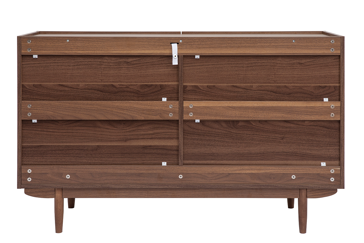 Cmoda de 6 cajones de madera oscura 120 cm SANAA