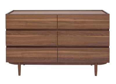 Cómoda de 6 cajones de madera oscura 120 cm SANAA