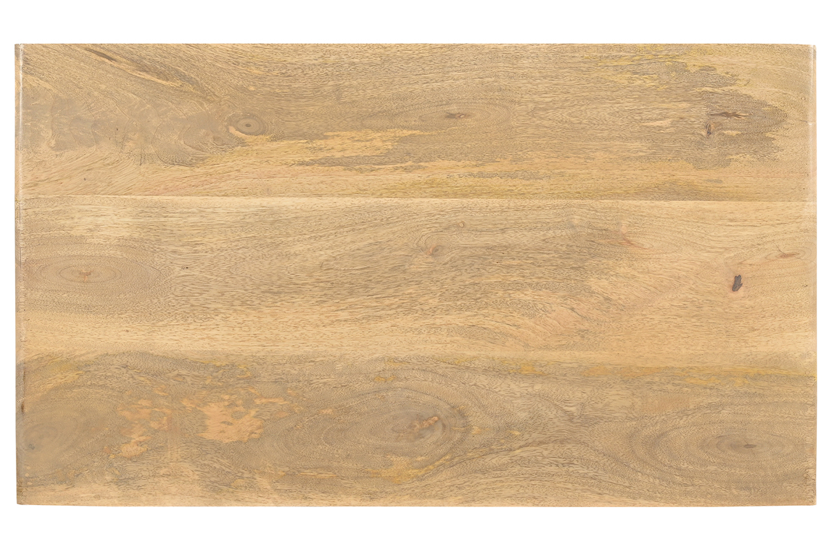 Cmoda de madera maciza de mango y metal negro con 3 cajones 70 cm JUDE