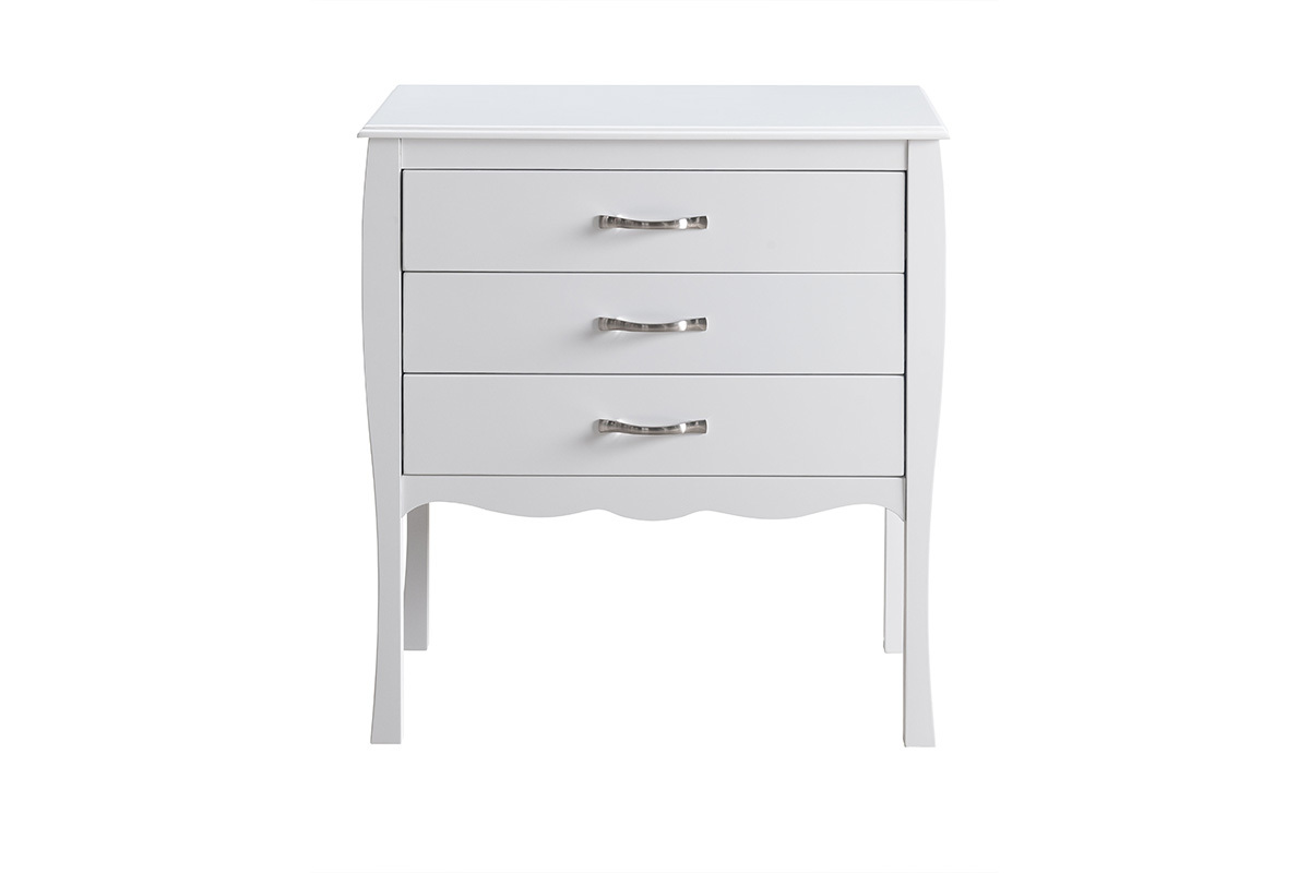 Cmoda diseo clsico blanca 3 cajones MARGOT