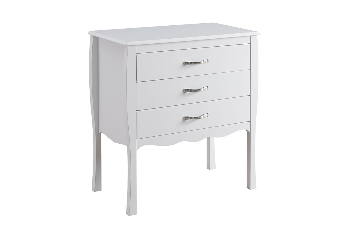 Cmoda diseo clsico blanca 3 cajones MARGOT