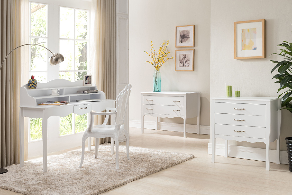 Cmoda diseo clsico blanca 3 cajones MARGOT