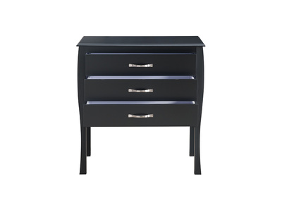 C&oacute;moda dise&ntilde;o cl&aacute;sico negra 3 cajones MARGOT