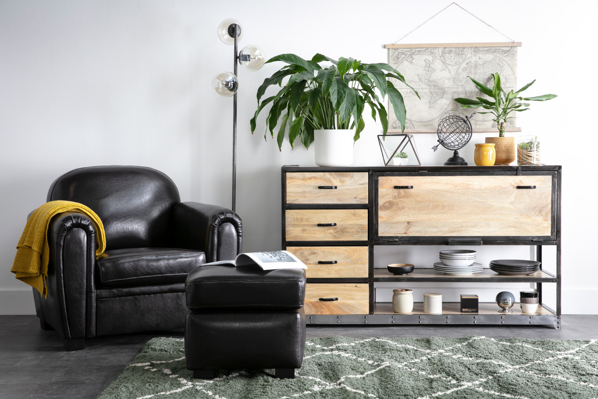 Cmoda diseo industrial madera maciza INDUSTRIA