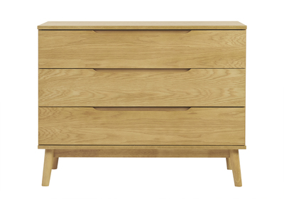 Cómoda escandinava de madera clara de roble con 3 cajones L90 cm FELIX