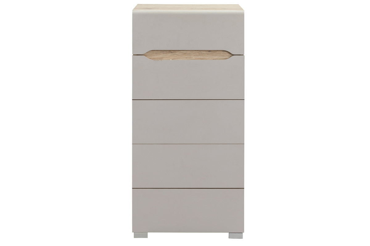 Cmoda madera clara y topo 5 cajones WILLY