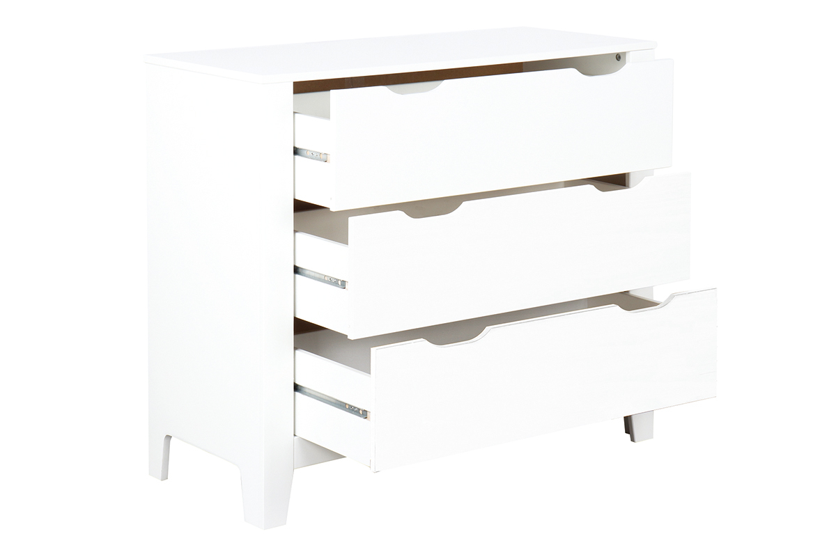 Cmoda nrdica blanca con 3cajones MOLENE