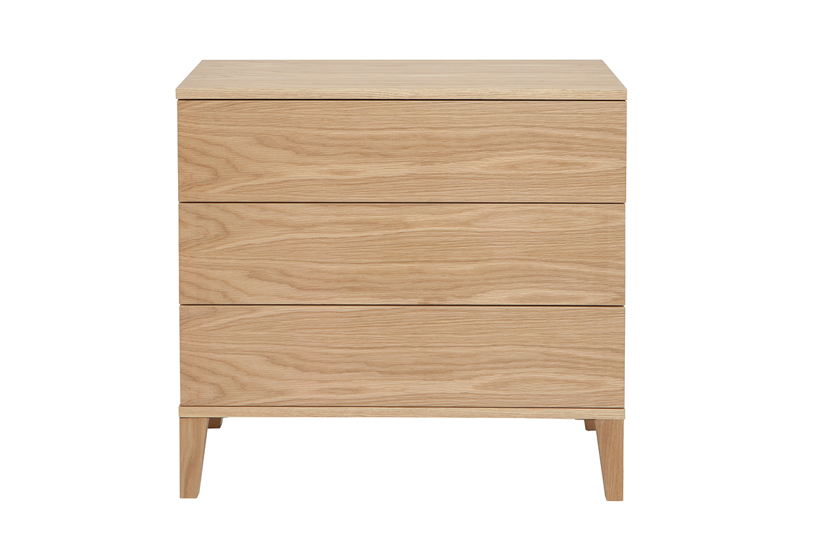 Cmoda nrdica de 3cajones de madera clara FREDDY