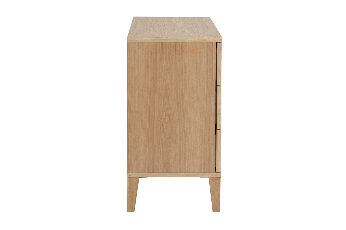 Cmoda nrdica de 3cajones de madera clara FREDDY