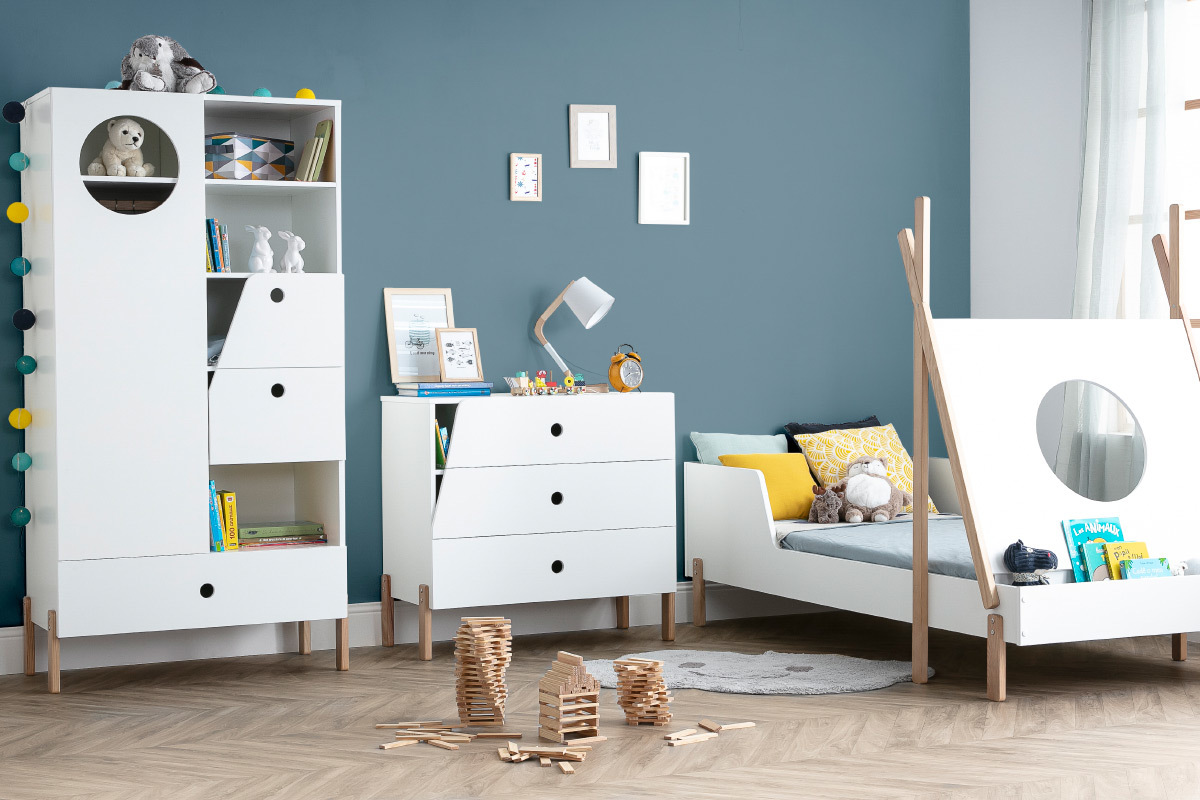 Cmoda nrdica infantil blanca TIMEHLO