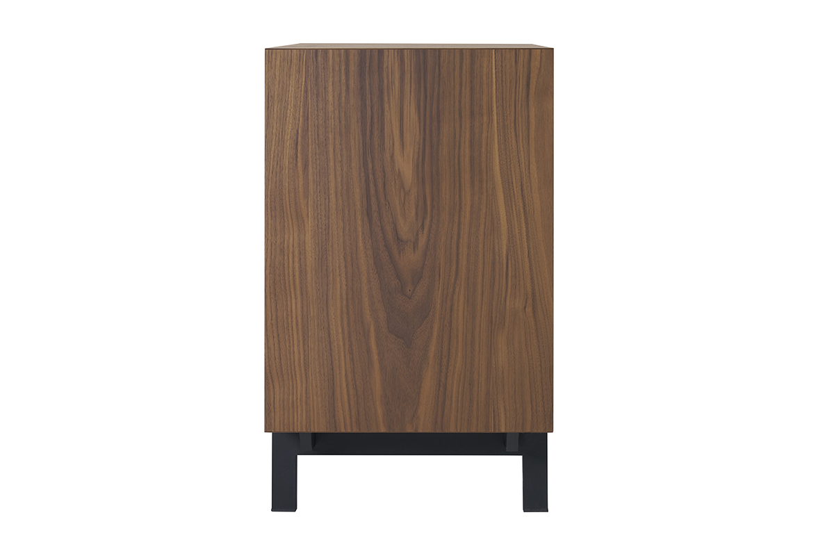 Cmoda vintage con 3cajones de nogal y metal 80,5cm MANNY