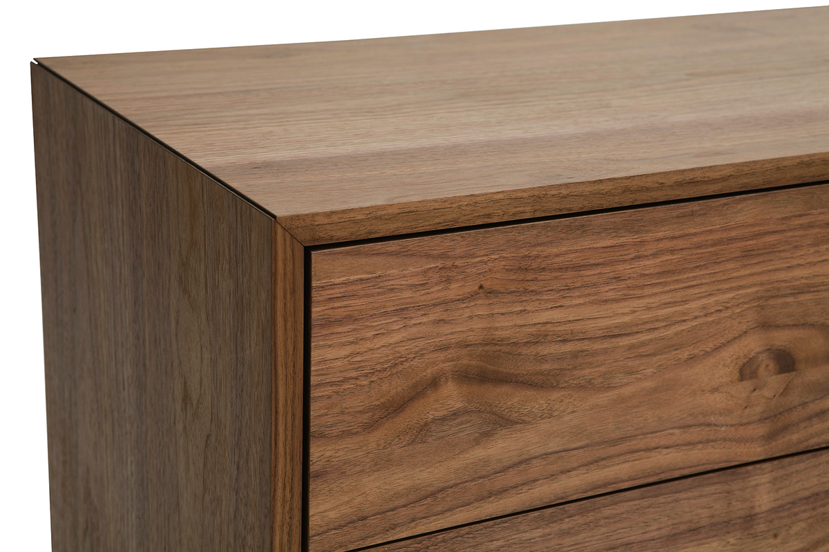 Cmoda vintage con 6cajones de nogal y metal 120cm MANNY