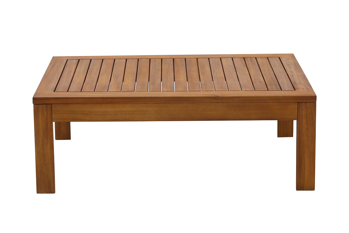 Conjunto de jard�n 3-4 plazas en madera maciza, 2 juegos de fundas (taupe o crudo) y reposabrazos trenzados ALOHA