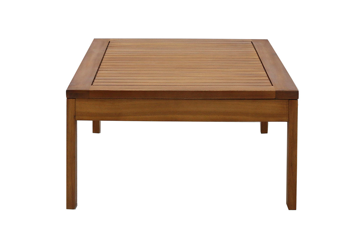 Conjunto de jard�n 3-4 plazas en madera maciza, 2 juegos de fundas (taupe o crudo) y reposabrazos trenzados ALOHA