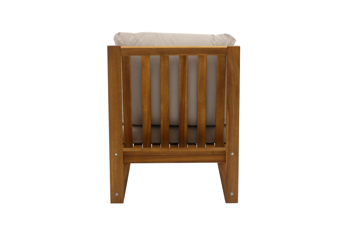 Conjunto de jardn esquinero de madera maciza 6-8 plazas con cojines desenfundables color topo natural SALSA