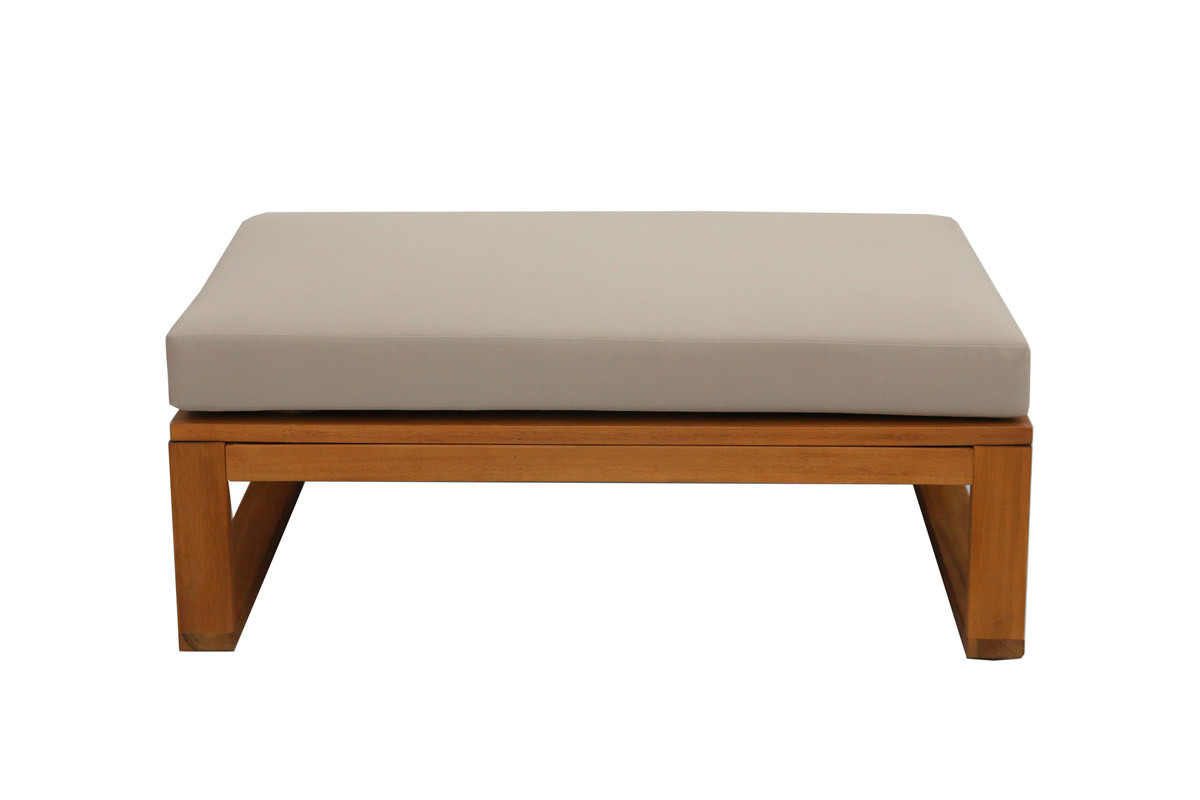 Conjunto de jardn esquinero de madera maciza 6-8 plazas con cojines desenfundables color topo natural SALSA