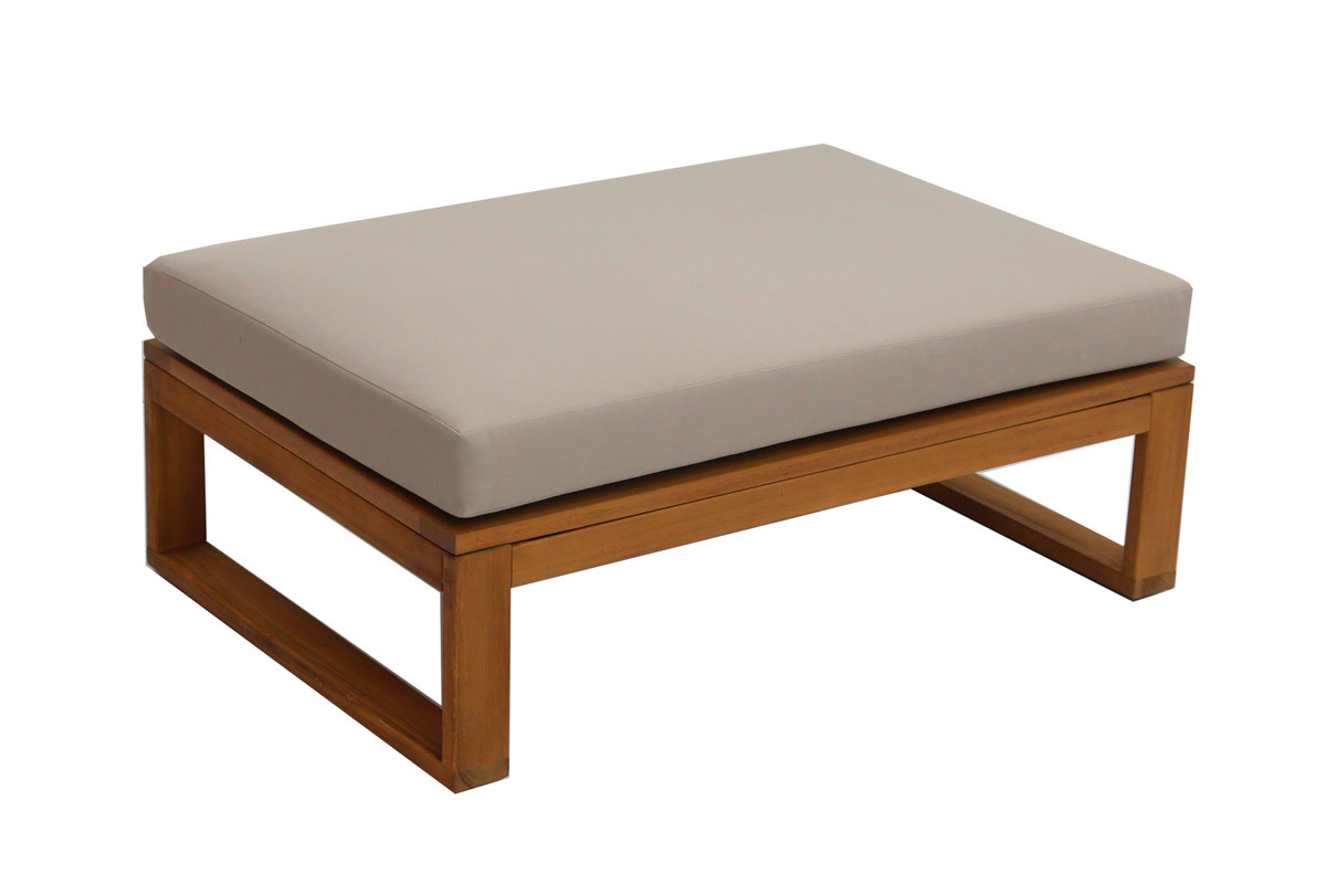 Conjunto de jardn esquinero de madera maciza 6-8 plazas con cojines desenfundables color topo natural SALSA