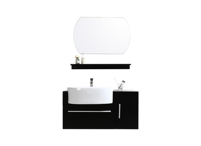 Conjunto de muebles de baño: lavabo, armario, estantería y espejo SULLIVAN - Conjunto de muebles de baño: lavabo, armario, estantería y espejo SULLIVAN