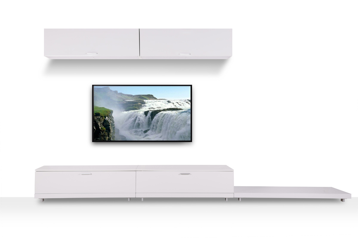 Conjunto mural TV dise�o blanco brillante ODEON